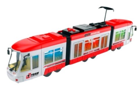 DUŻY TRAMWAJ JEŹDZI DŹWIĘKI ŚWIATŁA baterie 1598CZ
