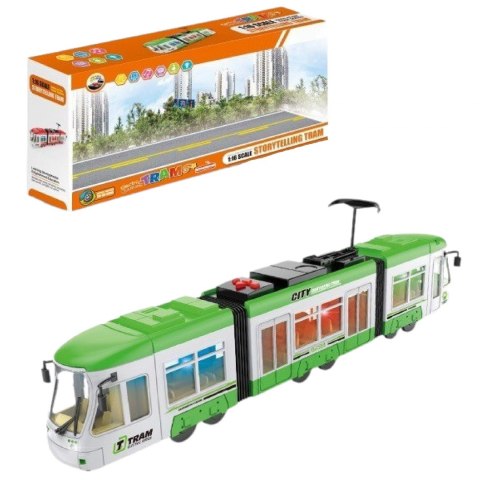 DUŻY TRAMWAJ JEŹDZI DŹWIĘKI ŚWIATŁA baterie 1598Z