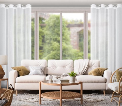 FIRANA FIRANKA GOTOWA EUROFIRANY KALIA 140X260 CM BIAŁY