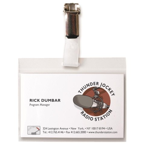 Karta identyfikacyjna (50szt.) z klipsem pozioma + wkładki a4 11131 3L