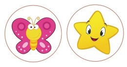 Termiczne naklejki na nocnik nauka sikania zestaw gwiazdka i motyl