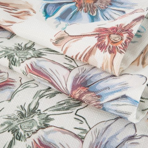 BIEŻNIK OBRUS W KWIATY FLORE 7 140X180 NIEBIESKI