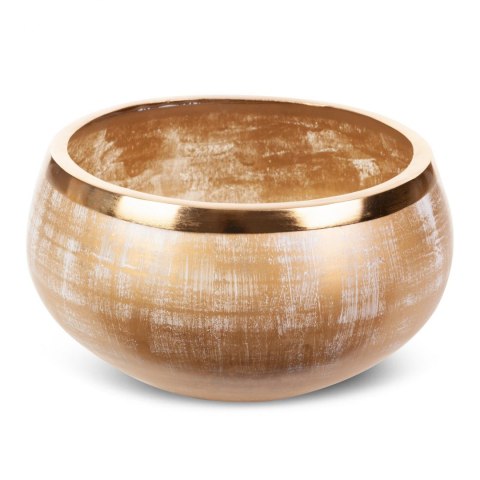 SZKLANA MISA MISKA DEKORACYJNA PATERA EUROFIRNY FENA (02) (FI) 23X14 CM ZŁOTY