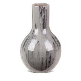 SZKLANY WAZON DEKORACYJNY EUROFIRANY CALEN (02) (FI) 24 X40 CM POPIELATY