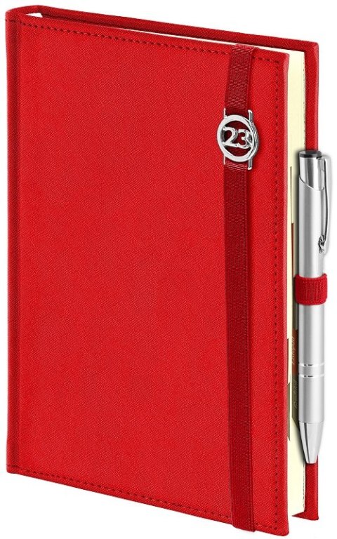 Kalendarz Cross z gumką i ażurową datówką A4 Tygodniowy z notesem 204 A4TNRK czerwony 2025 WOKÓŁ NAS