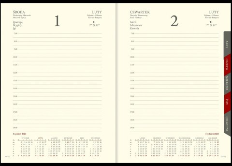 Kalendarz Cross z gumką i ażurową datówką B6 Dzienny 204 B6DRK czarny WOKÓŁ NAS