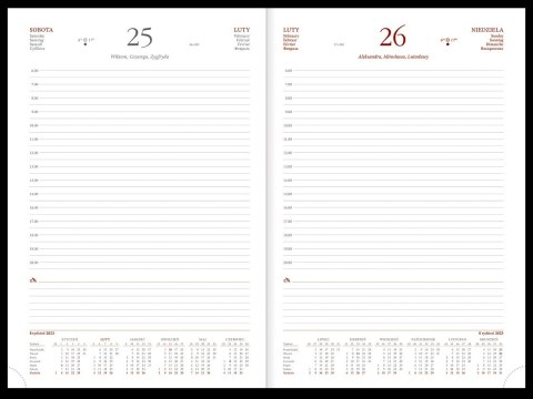 Kalendarz Vivella A4 Dzienny 216 A4DB granatowy 2025 WOKÓŁ NAS