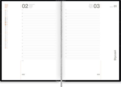 Kalendarz Oxford Modern 2023 A5 dzienny czarny 400165179