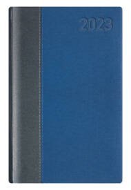 Kalendarz A-6 Notesowy CLASSIC książkowy (C4), 07 - grafit cristal / niebieski 2025 TELEGRAPH