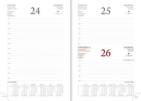 Kalendarz A5 dzienny przeszywany mix Nr kat. A5D006B- MIX (Haga/Malaga/Porto) WOKÓŁ NAS