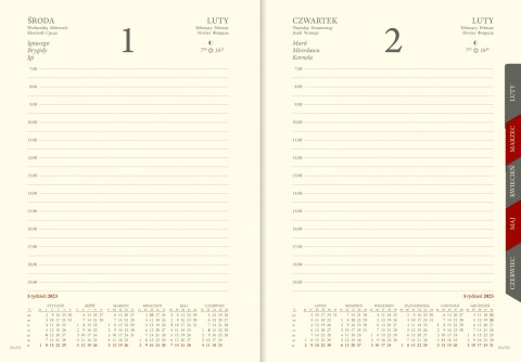 Kalendarz B6 dzienny przeszywany mix Nr kat. B6D022RK- MIX (Diaro/Madera/Oscar/Safiano) WOKÓŁ NAS