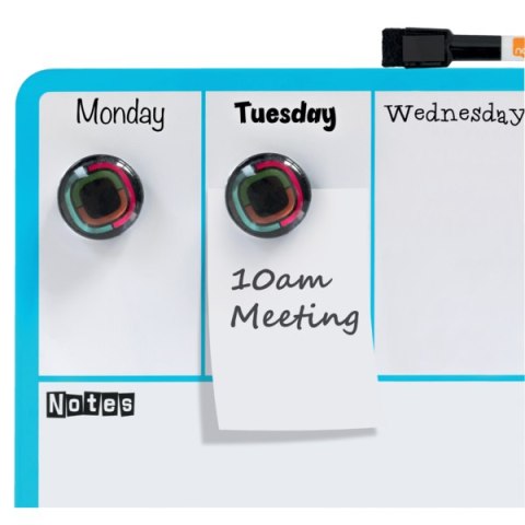 Magnetyczny suchościeralny planer tygodniowy, niebieski, Nobo 1904047