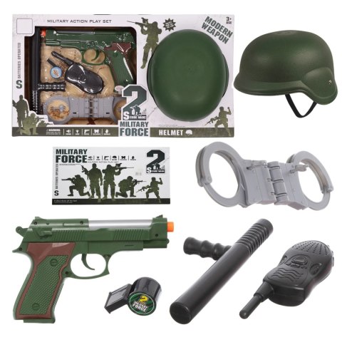 ZESTAW WOJSKOWY ŻOŁNIERZA ŻOŁNIERZ AKCESORIA DLA DZIECI KASK HSY-027