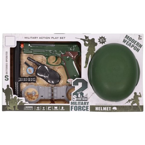 ZESTAW WOJSKOWY ŻOŁNIERZA ŻOŁNIERZ AKCESORIA DLA DZIECI KASK HSY-027