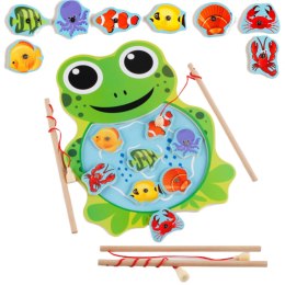 DREWNIANA GRA ŁOWIENIE RYBEK NA MAGNES ŻABA 422Ż
