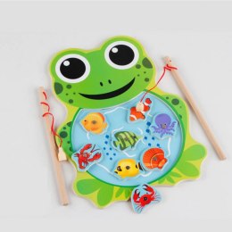 DREWNIANA GRA ŁOWIENIE RYBEK NA MAGNES ŻABA 422Ż