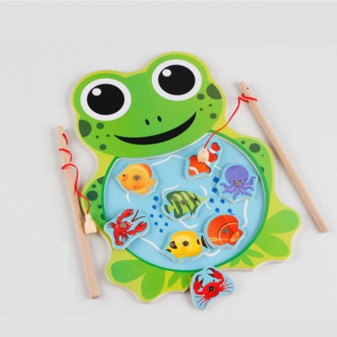 DREWNIANA GRA ŁOWIENIE RYBEK NA MAGNES ŻABA 422Ż
