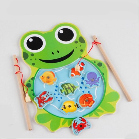 DREWNIANA GRA ŁOWIENIE RYBEK NA MAGNES ŻABA 422Ż