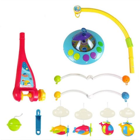 Obrotowa karuzelka pozytywka do łóżeczka projektor pilot statek kosmiczny HE0304