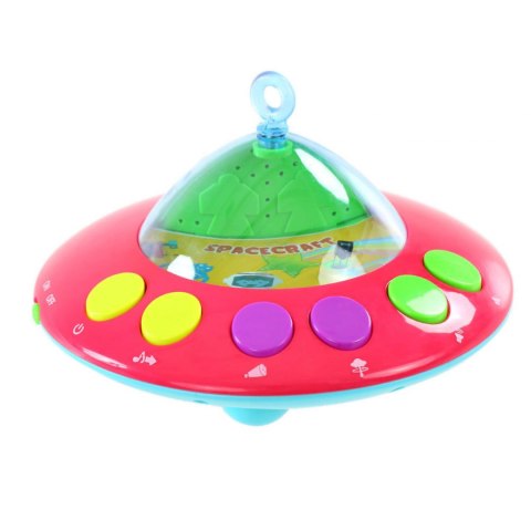 Obrotowa karuzelka pozytywka do łóżeczka projektor pilot statek kosmiczny HE0304