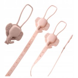 Regulowana silikonowa smycz do bidonu pasek zawieszka do butelki smoczka słoń 13R