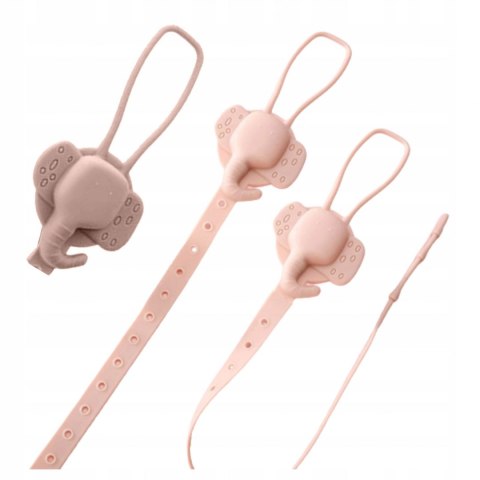 Regulowana silikonowa smycz do bidonu pasek zawieszka do butelki smoczka słoń 13R