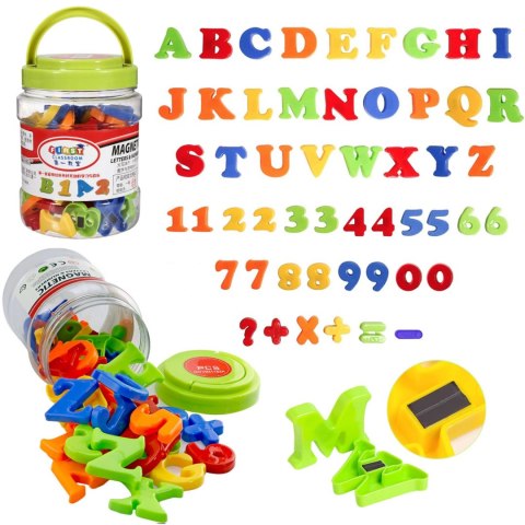KOLOROWE MAGNETYCZNE LITERY CYFRY ZNAKI 52 EL 1156
