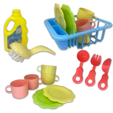 DUŻY ZLEWOZMYWAK AKCESORIA KRAN Z WODĄ 16 EL Z121R