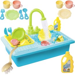 DUŻY ZLEWOZMYWAK AKCESORIA KRAN Z WODĄ 16 EL Z122N