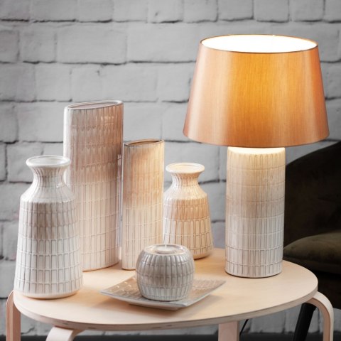 LAMPA STOŁOWA EUROFIRANY DEKORACYJNA EDNA (01) (FI) 33X56 CM KREMOWY