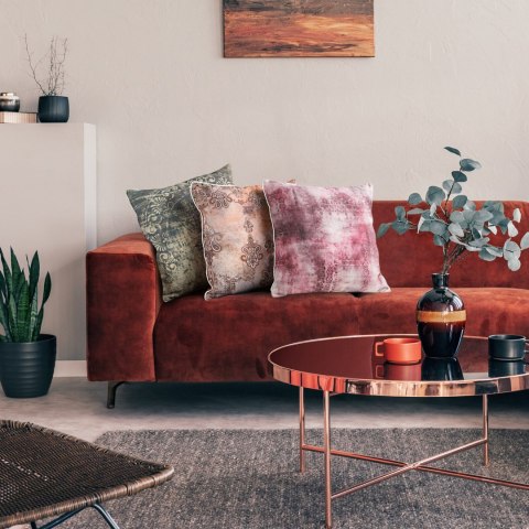 POSZEWKA NA PODUSZKĘ EUROFIRANY   LEN 18 45X45 CM PUDROWY