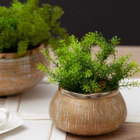 SZKLANA MISA MISKA DEKORACYJNA PATERA EUROFIRNY FENA (02) (FI) 23X14 CM ZŁOTY