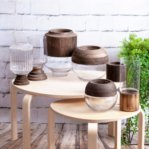 SZKLANY WAZON DEKORACYJNY EUROFIRANY GRACE1 (01) (FI) 22X32 CM BIAŁY