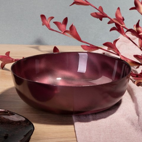 SZKLANA MISA     MISKA DEKORACYJNA   PATERA EUROFIRANY EUROFIRNY NIKOL (FI) 40X5 CM BURGUND