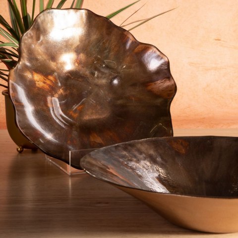 SZKLANA MISA MISKA DEKORACYJNA PATERA EUROFIRNY NINA (01) 30X29X5 CM MIEDZIANY