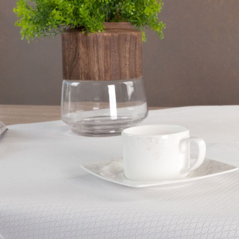 SERWETA ZE SREBRNĄ NICIĄ OBRUS JULIA 85 X 85 BIAŁY