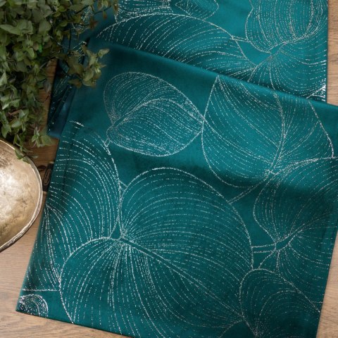 BIEŻNIK EUROFIRANY GRUBY WELWET OBRUS BLINK 16 35X140 TURKUS