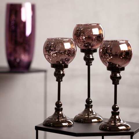 ŚWIECZNIK DEKORACYJNY FIBI (FI) 12X35 CM ZIELONY