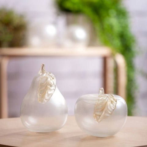 SZKLANA KULA DEKORACYJNA GABI 11X11X11 CM BIAŁY