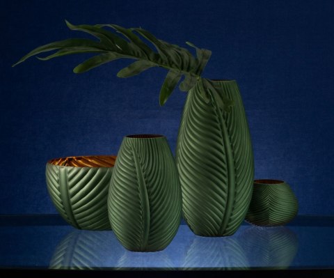 SZKLANY WAZON DEKORACYJNY NADIA1 (FI) 10X33 CM ZIELONY
