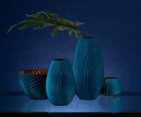 SZKLANY WAZON DEKORACYJNY NADIA2 (FI) 10X33 CM GRANATOWY