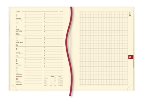 Terminarz Uniwersalny A4 2026 - ciemno brązowy Michalczyk i Prokop T-218V-S2 kalendarz tygodniowy + strona na notatki