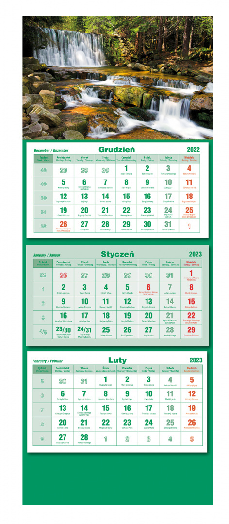 Kalendarz trójdzielny 2026 Bukiet Michalczyk i Prokop T-105T-12
