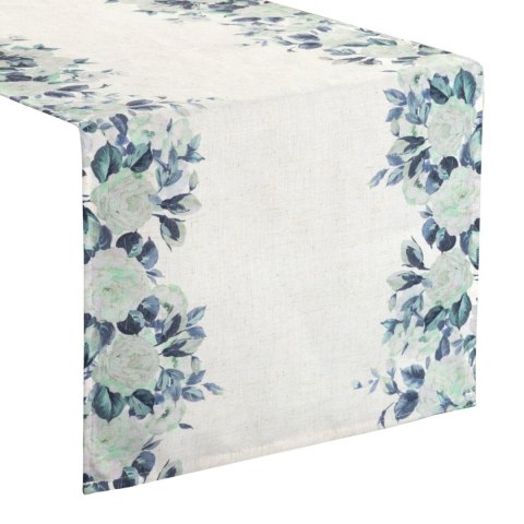 BIEŻNIK NADRUK KWIATOWY NATU 8 40X180 CM BIAŁY