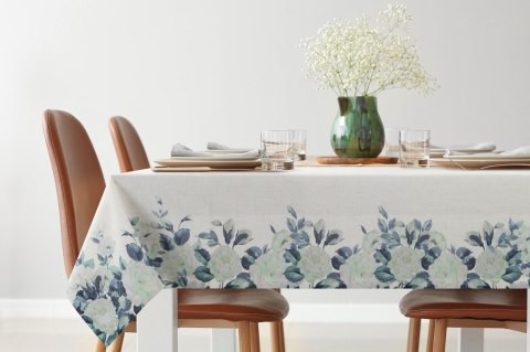 BIEŻNIK NADRUK KWIATOWY NATU 8 40X180 CM BIAŁY