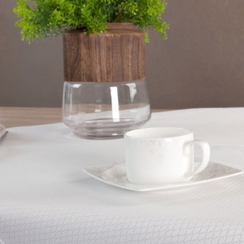 SERWETA ZE SREBRNĄ NICIĄ OBRUS JULIA 85 X 85 BIAŁY