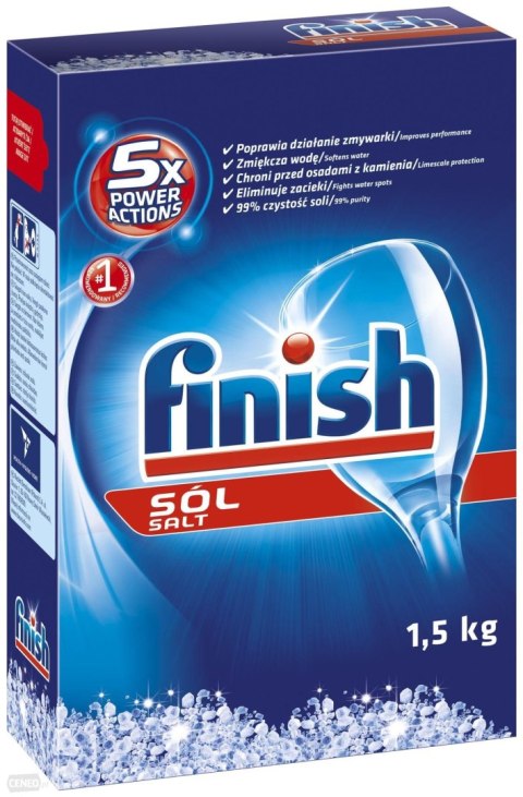 Nowy indeks hpk0956 FINISH Sól do zmywarek CALGONIT SALT 1,5kg 82736