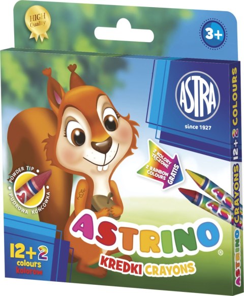 Kredki Astrino 12 + 2 kolory gratis ASTRA, 316115001