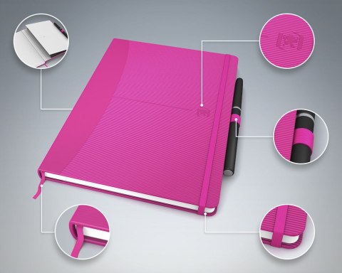 Notatnik_OXFORD SIGNATURE A5 80k 90g kobiece kolory, kratka, 40045815 100735213 pastelowe kolory