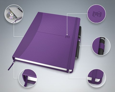 Notatnik_OXFORD SIGNATURE A5 80k 90g kobiece kolory, kratka, 40045815 100735213 pastelowe kolory